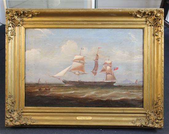 Attributed to Samuel Walters (1811-1882) A clipper ship of the John Willis & Sons Shipping Line, with pilot ship approaching 20 x 30in.